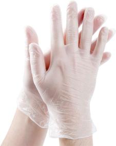 img 1 attached to 200 Non-Sterile Disposable Vinyl Gloves - Powdered, Easy Slip On/Off, Smooth Touch - Large Size (2x100 Pack) - Food Service Grade