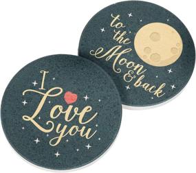 img 4 attached to 💫 Stunning Love Stars Black Ceramic Coaster: Elegant, Functional, and Chic!