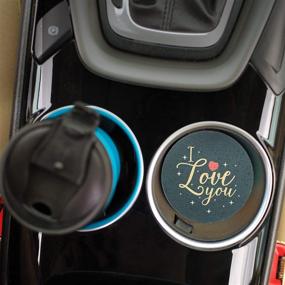 img 3 attached to 💫 Stunning Love Stars Black Ceramic Coaster: Elegant, Functional, and Chic!