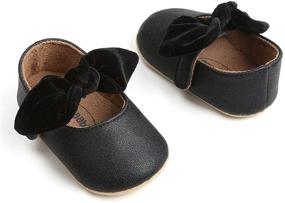 img 2 attached to Anti-Slip Rubber Sole Bow Toddler Princess Dress Shoes - Mary Jane Flats for Baby Girls