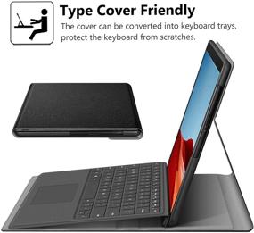 img 1 attached to 📱 Fintie Case for Microsoft Surface Pro X (2021/2020/2019) - Soft TPU Back Protective Cover with Type Cover Keyboard Compatibility for 13 Inch New Surface Pro X (SQ1/SQ2), Black