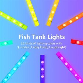 img 2 attached to 🐠 Enhance Your Aquarium with the Global Star Fish Tank Light: Full Spectrum RGB, Waterproof, Remote Control, Timer Modes, Memory Submersible Light - 7 inch