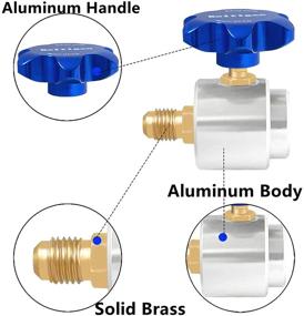 img 3 attached to Convenient Self-Sealing R134A Can Tap Valve Refrigerant Dispenser: Versatile Brass Valve Tool with Tank Adapter for AC Freon Charging Hose (Blue)