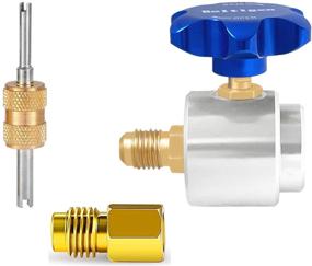 img 4 attached to Convenient Self-Sealing R134A Can Tap Valve Refrigerant Dispenser: Versatile Brass Valve Tool with Tank Adapter for AC Freon Charging Hose (Blue)