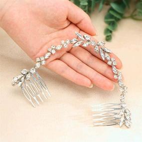 img 4 attached to 💍 Silver Crystal Hair Combs - Unicra Wedding Bridal Headpieces & Hair Accessories for Brides