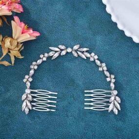img 2 attached to 💍 Silver Crystal Hair Combs - Unicra Wedding Bridal Headpieces & Hair Accessories for Brides