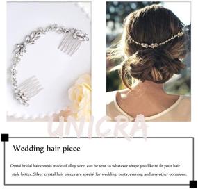 img 1 attached to 💍 Silver Crystal Hair Combs - Unicra Wedding Bridal Headpieces & Hair Accessories for Brides