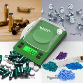 img 1 attached to 📈 MAXUS Dante High-precision Digital Milligram Scale 50g x 0.001g with Calibration Weight, Scoop, Powder Pan, and Tweezers, in Green