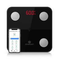 noerden minimi: smart body scale with step-on technology and 9 biometrics analysis in sleek black logo