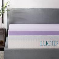 🌸 lucid twin size 3-inch lavender infused memory foam mattress topper with ventilated design logo