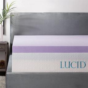 img 4 attached to 🌸 LUCID Twin Size 3-Inch Lavender Infused Memory Foam Mattress Topper with Ventilated Design