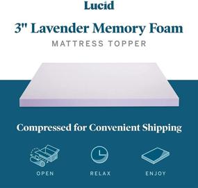 img 1 attached to 🌸 LUCID Twin Size 3-Inch Lavender Infused Memory Foam Mattress Topper with Ventilated Design