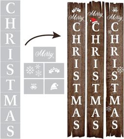 img 4 attached to 🎄 Reusable Christmas Stencil for Wood Painting - DIY Projects, Gifts, and More - Easy-to-Use Large Letter Stencil in Horizontal and Vertical - Set of 6 Pieces (Christmas Stencil)