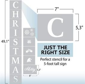 img 1 attached to 🎄 Reusable Christmas Stencil for Wood Painting - DIY Projects, Gifts, and More - Easy-to-Use Large Letter Stencil in Horizontal and Vertical - Set of 6 Pieces (Christmas Stencil)