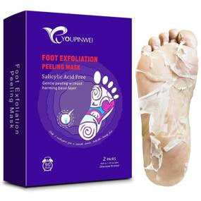 img 4 attached to YOUPINWEI Exfoliating Foot Peel Mask: Remove Calluses and Dead Skin, Achieve Silky Smooth Baby Soft Feet in 7 Days! (2 Pairs/Box)