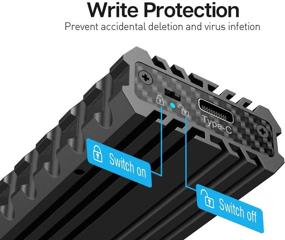 img 2 attached to 💪 Встроенное защищенное устройство inéo M.2 NVMe PCIe SSD USB 3.2 Gen 2 Type-C со встроенным переключателем защиты от записи [C2597-NVME]