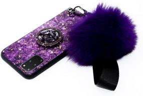 img 2 attached to 💜 Lozeguyc Galaxy Note 20 Ultra Bling Marble Kickstand Case - Luxury Soft Hard Back Case Shiny Glass Shockproof Cover – Purple