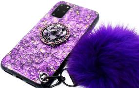 img 1 attached to 💜 Lozeguyc Galaxy Note 20 Ultra Bling Marble Kickstand Case - Luxury Soft Hard Back Case Shiny Glass Shockproof Cover – Purple