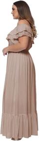 img 2 attached to Anna Kaci Womens Bohemian Shoulder Stretchy Women's Clothing for Dresses