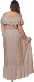 img 3 attached to Anna Kaci Womens Bohemian Shoulder Stretchy Women's Clothing for Dresses
