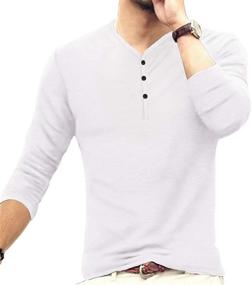 img 1 attached to Stylish Men's Clothing: MLANM Casual Henley Fashion T Shirt in Shirts Category