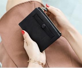 img 3 attached to 👛 PofeeXIO Womens Wallets: Small Rfid Ladies Bifold Wallet with Zipper Coin Pocket, Mini Purse Soft Compact Thin (Dark Black) - Stylish Protection & Practicality for Your Essentials