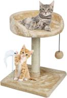 67-inch cat tree tower with sisal scratching posts and interactive toys for small cats and kittens logo