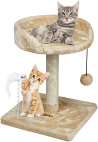 img 4 attached to 67-inch Cat Tree Tower with Sisal Scratching Posts and Interactive Toys for Small Cats and Kittens