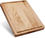 🔪 sonder los angeles large maple wood cutting board - made in usa, with juice groove and sorting compartment, 17x13x1.5 inches - includes gift box logo