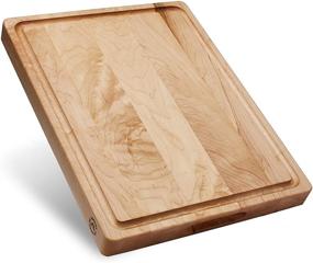 img 4 attached to 🔪 Sonder Los Angeles Large Maple Wood Cutting Board - Made in USA, with Juice Groove and Sorting Compartment, 17x13x1.5 inches - Includes Gift Box