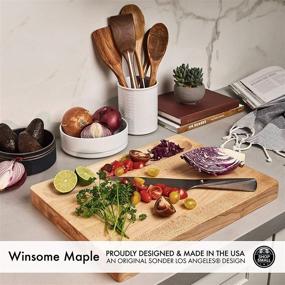 img 3 attached to 🔪 Sonder Los Angeles Large Maple Wood Cutting Board - Made in USA, with Juice Groove and Sorting Compartment, 17x13x1.5 inches - Includes Gift Box