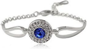 img 2 attached to MAFMO White Platinum Plated Crystal Round Necklace Bracelet Earrings Set for Women - Fashion Jewelry