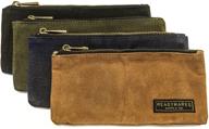 🎒 versatile set of 4 readywares waxed canvas pencil case pouches: a must-have for organized individuals! logo