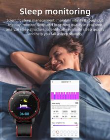 img 1 attached to 📱 EIGIIS Fitness Tracker Smartwatch with Heart Rate & Blood Pressure Monitor, Sleep Tracking, and 1.3" Touch Screen, IP68 Waterproof Pedometer for Men and Women