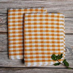 img 1 attached to 🌻 Country Maison Terry Dish Towels: Set of 4, 16x26 Inches, Highly Absorbent Cotton Kitchen Towels - Yellow