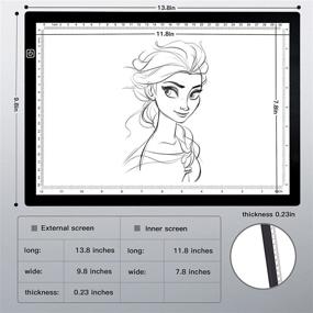 img 3 attached to Portable A4 LED Tracing Pad: Dimmable Brightness, Ultra-Thin USB Powered Light Box for Artists, Diamond Painting, Sketching, Animation - Black