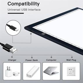 img 2 attached to Portable A4 LED Tracing Pad: Dimmable Brightness, Ultra-Thin USB Powered Light Box for Artists, Diamond Painting, Sketching, Animation - Black