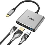 💻 intpw usb c к hdmi адаптер 4k: macbook pro/nintendo switch hub с портом usb 3.0 и pd для зарядки логотип