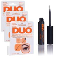 💪 duo brush-on striplash adhesive: dark tone - 3 pack (0.18 oz / 5.3ml) for long-lasting lash hold logo