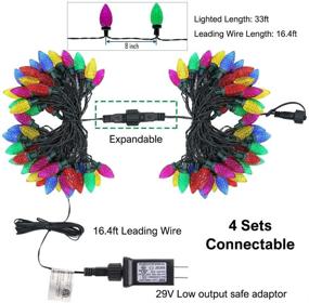 img 1 attached to 🎄 Twinkle Star C9 Christmas String Lights: 50 LED 33ft Outdoor Fairy Lights, Multicolor - Perfect for Patio, Xmas Tree, Wedding & Party Decoration