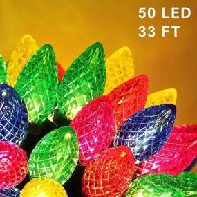 img 4 attached to 🎄 Twinkle Star C9 Christmas String Lights: 50 LED 33ft Outdoor Fairy Lights, Multicolor - Perfect for Patio, Xmas Tree, Wedding & Party Decoration