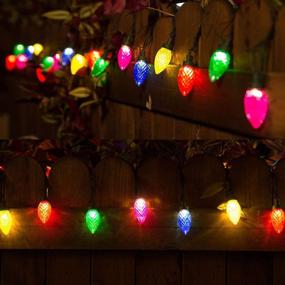 img 3 attached to 🎄 Twinkle Star C9 Christmas String Lights: 50 LED 33ft Outdoor Fairy Lights, Multicolor - Perfect for Patio, Xmas Tree, Wedding & Party Decoration