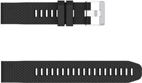 img 1 attached to 👉 Premium Silicone Replacement Straps for Garmin Fenix 6S Pro & Fenix 5S Plus - Quick Fit 20 Bands in Black for Women & Men