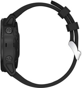 img 2 attached to 👉 Premium Silicone Replacement Straps for Garmin Fenix 6S Pro & Fenix 5S Plus - Quick Fit 20 Bands in Black for Women & Men