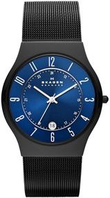 img 4 attached to Skagen Men's Sundby Titanium and Stainless Steel Mesh Casual Quartz Watch: Sleek Style and Timekeeping Excellence