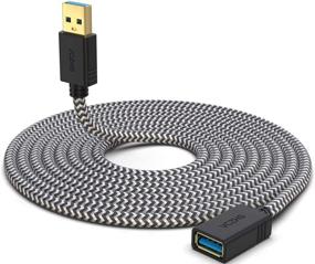 img 4 attached to 🔌 Durable Braided USB 3.0 Extension Cable - A-Male to A-Female, 3ft - Ideal for USB Flash Drive, Card Reader, Hard Drive, Keyboard, Mouse, PlayStation, Xbox, Printer, Camera