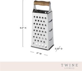 img 2 attached to Premium Twine Acacia Wood Handled Cheese Grater: Stainless Steel Grater, Citrus Zester, Reinforced Base - Vintage Kitchenware at its Finest