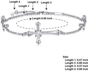 img 1 attached to 🔱 925 Sterling Silver Cross Ankle Bracelet for Women - Adjustable Foot Anklet with Large Cross Charm - Enhance Your Style