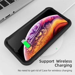 img 1 attached to Clear & Black Full Body Protection Case for iPhone Xs 5.8 inch, Shockproof Rugged Cover Case with Screen Protector - Heavy Duty