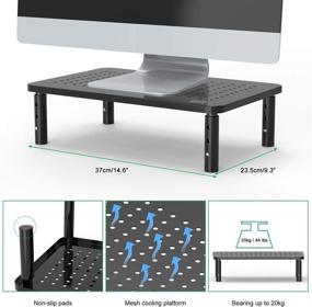 img 1 attached to 🖥️ Minthouz Monitor Stand Riser: Adjustable, Ergonomic, Heavy Duty for Laptop, Computer, iMac, Printer